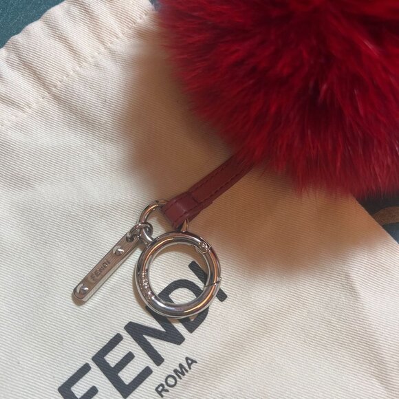 Fendi Bag Charm for Woman Key Holder Fox Fur X Leather - new - Picture 4 of 4